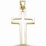 Open Cut Plain Cross Pendant 925 Sterling Silver choose Color