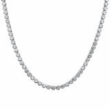 Bezel Tennis Necklace Round Cubic Zirconia 925 Sterling Silver 20" Choose Color