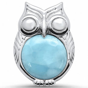 Owl Pendant Charm Lab Created Opal 925 Sterling Silver