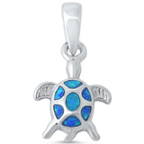Turtle Pendant Lab Created Opal 925 Sterling Silver Choose Color Turtle Charm Choose Color