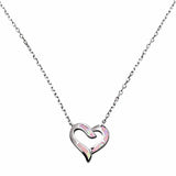 Heart Necklace Pendant Lab Created Opal 925 Sterling Silver