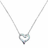 Heart Necklace Pendant Lab Created Opal 925 Sterling Silver