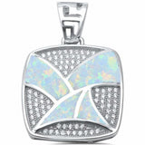 Square Created Opal Pendant 925 Sterling Silver Choose Color