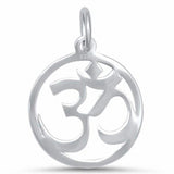 Plain OM Pendant OHM Sign Round 925 Sterling Silver Choose Color