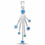 Waterfall Pendant Created Opal 925 Sterling Silver (35 mm)