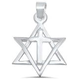Plain Star of David Cross Pendant Charm 925 Sterling Silver Choose Color