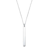 Drop Bar Pendant Necklace Engravable Name Tag 925 Sterling Silver