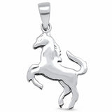 Plain Horse Pendant Charm 925 Sterling Silver Choose Color