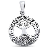 Tree of Life Charm Pendant Solid 925 Sterling Silver Choose Color