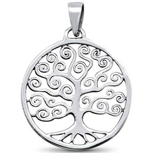 Pendant Charm Tree of Life Solid 925 Sterling Silver Choose Color