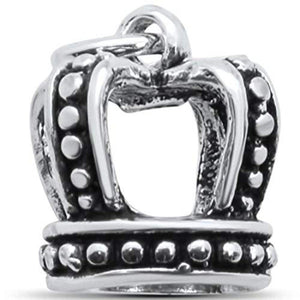 Crown Pendant Charm Solid 925 Sterling Silver Choose Color