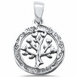Tree of Life Heart My Family My Love Pendant Charm 925 Sterling Silver