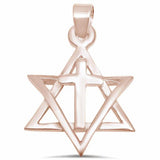 Plain Star of David Cross Pendant Charm 925 Sterling Silver Choose Color
