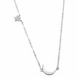 Celestial Star Moon Necklace 925 Sterling Silver choose Color