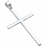 Plain Slim Cross Charm Pendant 925 Sterling Silver Choose Color