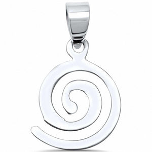 Round Spiral Pendant Charm 925 Sterling Silver Swirl Choose Color