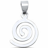 Round Spiral Pendant Charm 925 Sterling Silver Swirl Choose Color