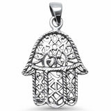 Hamsa Hand of God Hamesh Pendant Charm 925 Sterling Silver Choose Color