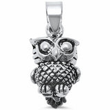 Owl Pendant Charm 925 Sterling Silver Choose Color