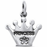 Princess Crown Pendant 925 Sterling Silver Choose Color