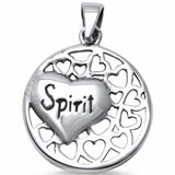 Spirit Heart Open Pendant 925 Sterling Silver Simple Plain Choose Color