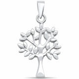 Plain Tree of Life Pendant 925 Sterling Silver Choose color