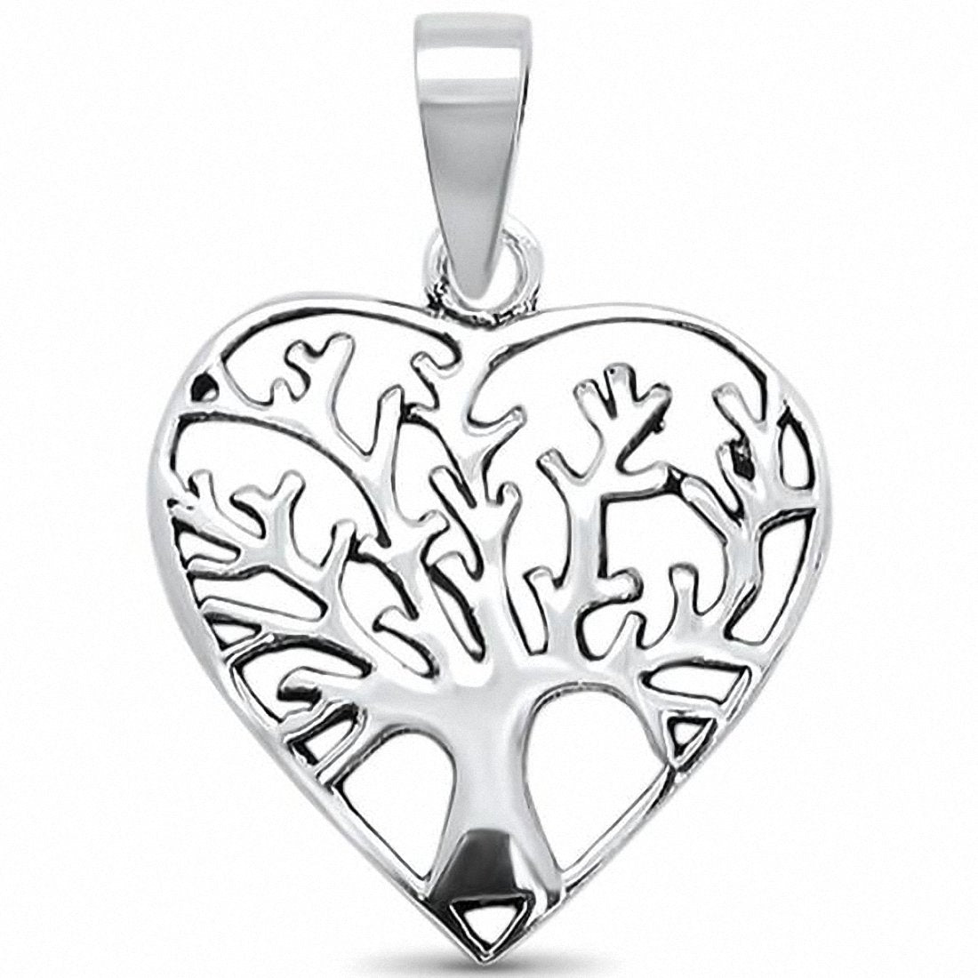Heart Tree of Life Pendant 925 Sterling Silver
