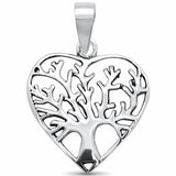 Heart Tree of Life Pendant 925 Sterling Silver