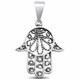 Filigree Hamsa Pendant Charm 925 Sterling Silver