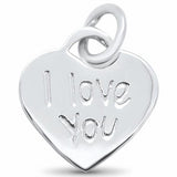 I Love You Engraved Pendant Charm 925 Sterling Silver Choose color