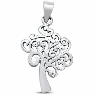 Plain Tree of Life Pendant 925 Sterling Silver Choose color