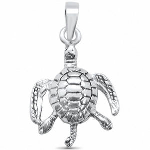 Plain Turtle Pendant Charm 925 Sterling Silver Choose color