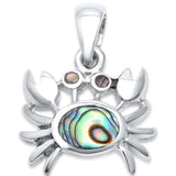 Crab Pendant Charm 925 Sterling Silver Choose Color - Blue Apple Jewelry