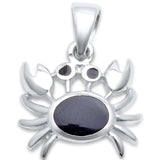 Crab Pendant Charm 925 Sterling Silver Choose Color - Blue Apple Jewelry