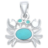 Crab Pendant Charm 925 Sterling Silver Choose Color - Blue Apple Jewelry
