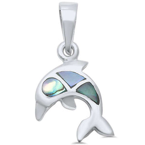 Dolphin Pendant 925 Sterling Silver Choose Color Dolphin Pendant Charm - Blue Apple Jewelry