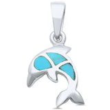 Dolphin Pendant 925 Sterling Silver Choose Color Dolphin Pendant Charm - Blue Apple Jewelry
