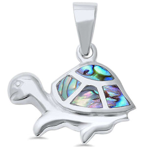 Turtle Pendant 925 Sterling Silver Turtle Charm Choose Color Cute - Blue Apple Jewelry