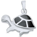 Turtle Pendant 925 Sterling Silver Turtle Charm Choose Color Cute - Blue Apple Jewelry