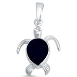 Simulated CZ Turtle Pendant Charm 925 Sterling Silver (20 mm)