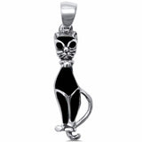 Cat Pendant 925 Sterling Silver Simulated Stone Choose Color