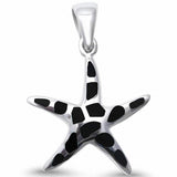 Starfish Pendant Simulated Stone Abalone 925 Sterling Silver