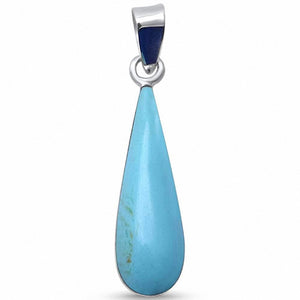 Drop Pendant Simulated Stone 925 Sterling Silver Choose Color