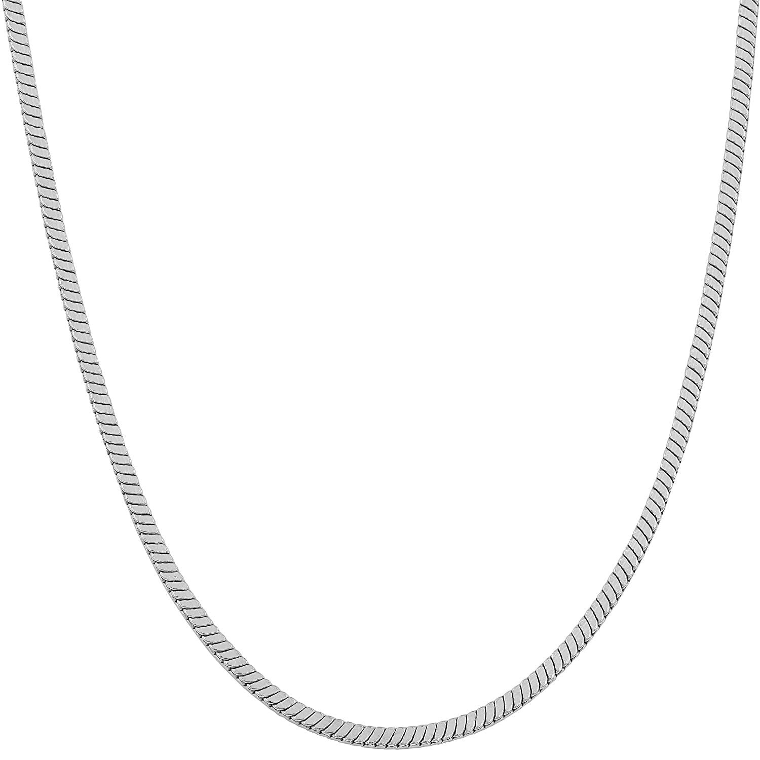 0.8MM Square Snake Chain .925 Solid Sterling Silver Sizes "16-24"