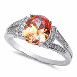 Split Shank Engagement Ring Oval Round Cubic Zirconia 925 Sterling Silver Choose Color