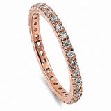 2mm Stackable Full Eternity Band Ring Round 925 Sterling Silver Choose Color