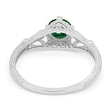 Vintage Design Engagement Solitaire Ring Simulated Cubic Zirconia 925 Sterling Silver
