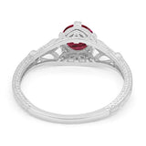 Vintage Design Engagement Solitaire Ring Simulated Cubic Zirconia 925 Sterling Silver