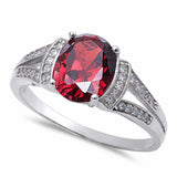 Split Shank Engagement Ring Oval Round Cubic Zirconia 925 Sterling Silver Choose Color