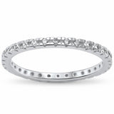 2mm Stackable Full Eternity Band Ring Round 925 Sterling Silver Choose Color
